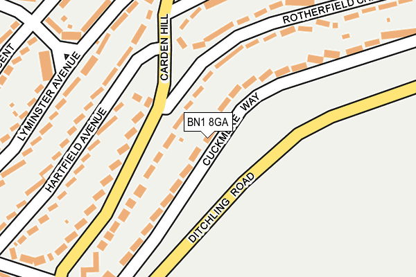 BN1 8GA map - OS OpenMap – Local (Ordnance Survey)