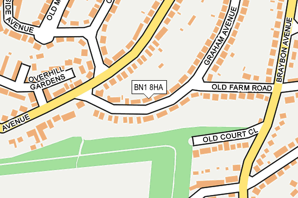 BN1 8HA map - OS OpenMap – Local (Ordnance Survey)