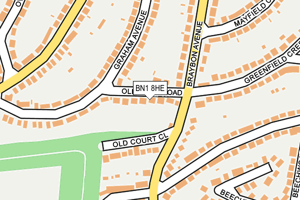 BN1 8HE map - OS OpenMap – Local (Ordnance Survey)