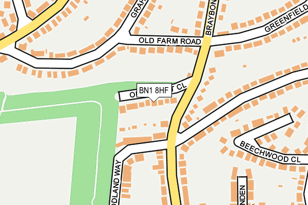 BN1 8HF map - OS OpenMap – Local (Ordnance Survey)