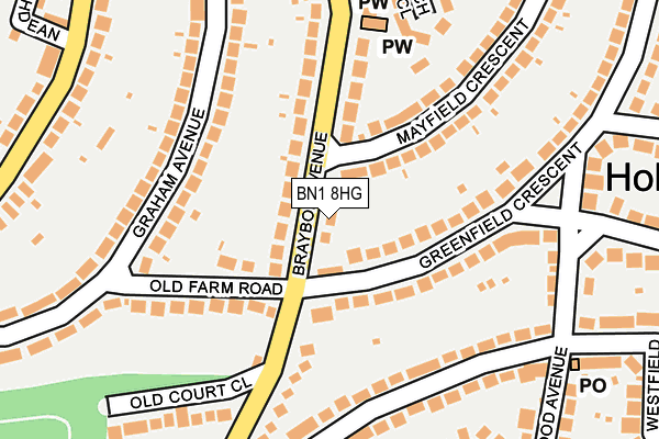 BN1 8HG map - OS OpenMap – Local (Ordnance Survey)