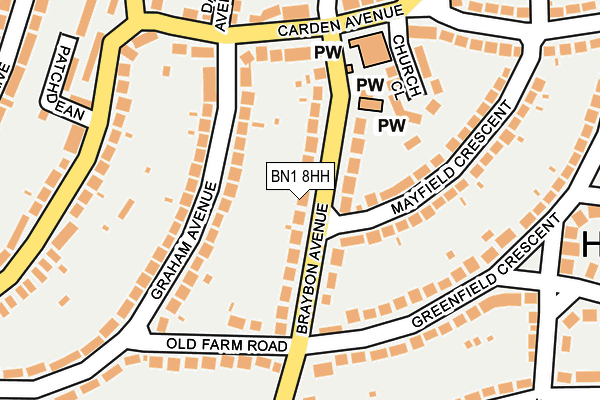 BN1 8HH map - OS OpenMap – Local (Ordnance Survey)