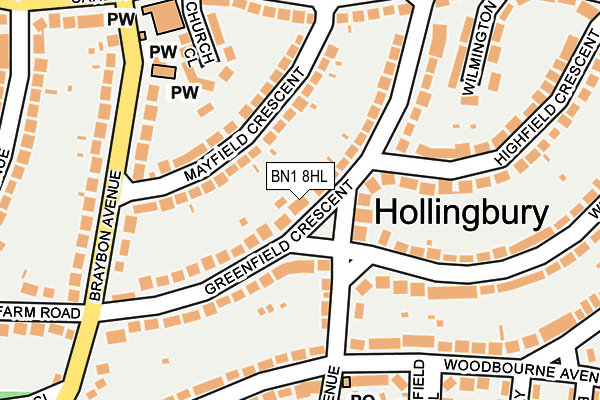 BN1 8HL map - OS OpenMap – Local (Ordnance Survey)