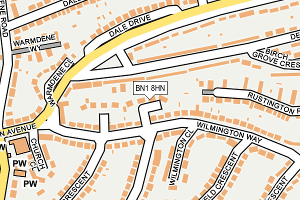 BN1 8HN map - OS OpenMap – Local (Ordnance Survey)