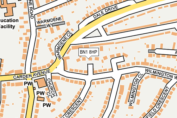 BN1 8HP map - OS OpenMap – Local (Ordnance Survey)