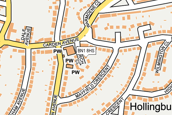 BN1 8HS map - OS OpenMap – Local (Ordnance Survey)