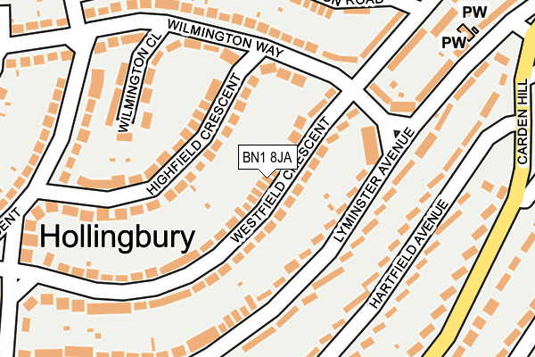 BN1 8JA map - OS OpenMap – Local (Ordnance Survey)
