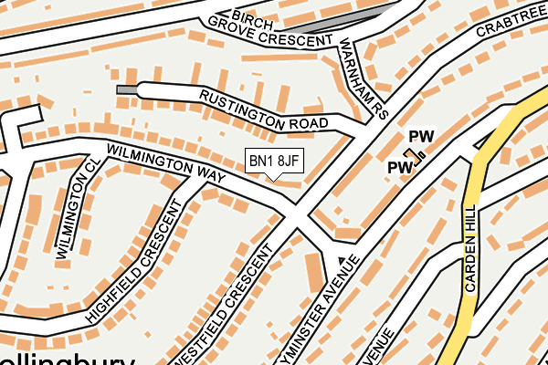 BN1 8JF map - OS OpenMap – Local (Ordnance Survey)