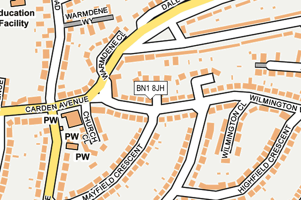 BN1 8JH map - OS OpenMap – Local (Ordnance Survey)