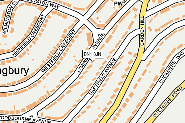 BN1 8JN map - OS OpenMap – Local (Ordnance Survey)