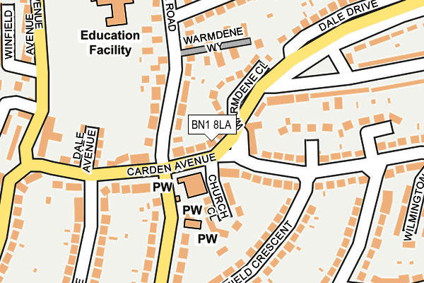 BN1 8LA map - OS OpenMap – Local (Ordnance Survey)