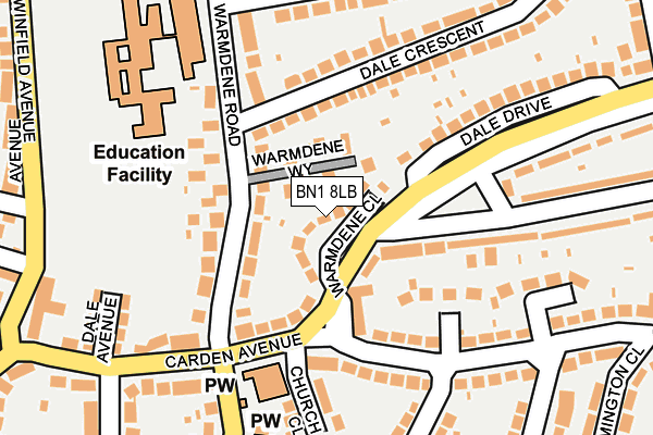 BN1 8LB map - OS OpenMap – Local (Ordnance Survey)