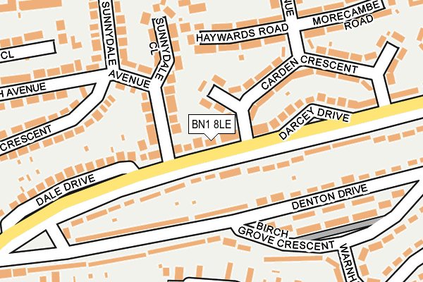 BN1 8LE map - OS OpenMap – Local (Ordnance Survey)