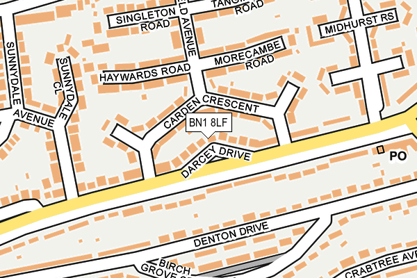 BN1 8LF map - OS OpenMap – Local (Ordnance Survey)
