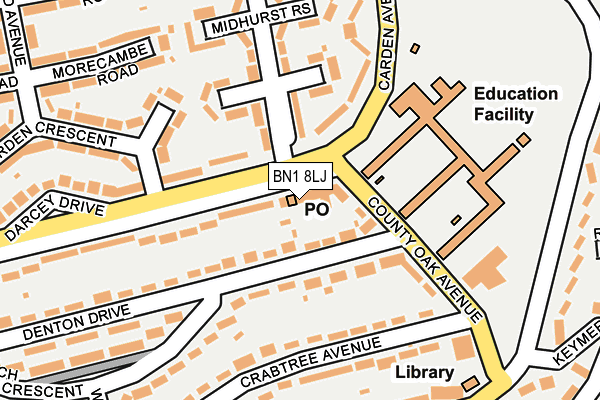 BN1 8LJ map - OS OpenMap – Local (Ordnance Survey)
