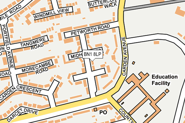BN1 8LP map - OS OpenMap – Local (Ordnance Survey)