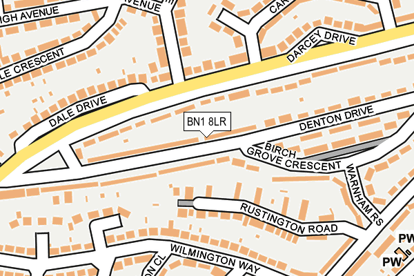 BN1 8LR map - OS OpenMap – Local (Ordnance Survey)