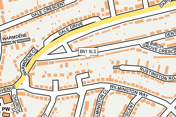 BN1 8LS map - OS OpenMap – Local (Ordnance Survey)