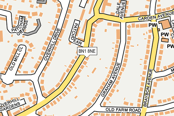 BN1 8NE map - OS OpenMap – Local (Ordnance Survey)