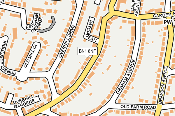 BN1 8NF map - OS OpenMap – Local (Ordnance Survey)