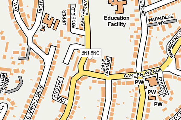 BN1 8NG map - OS OpenMap – Local (Ordnance Survey)