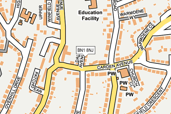 BN1 8NJ map - OS OpenMap – Local (Ordnance Survey)