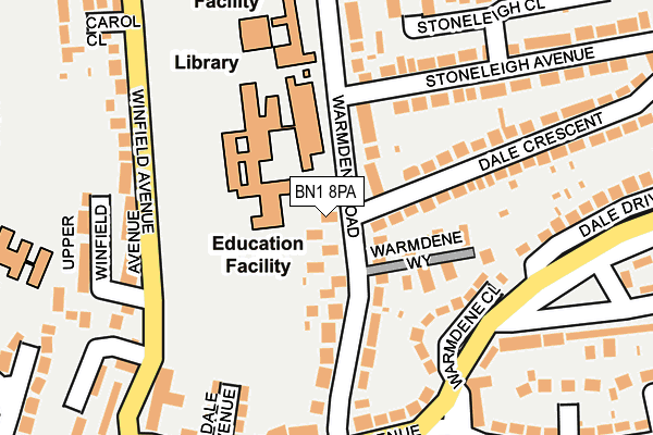 BN1 8PA map - OS OpenMap – Local (Ordnance Survey)
