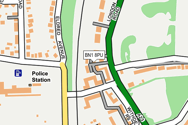 BN1 8PU map - OS OpenMap – Local (Ordnance Survey)