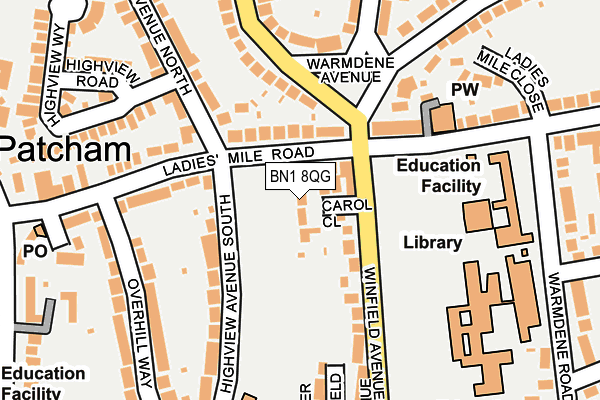BN1 8QG map - OS OpenMap – Local (Ordnance Survey)