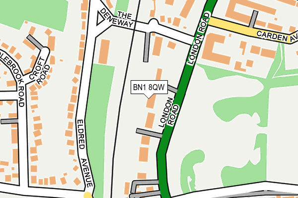 BN1 8QW map - OS OpenMap – Local (Ordnance Survey)