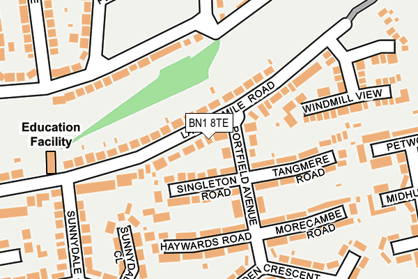 BN1 8TE map - OS OpenMap – Local (Ordnance Survey)