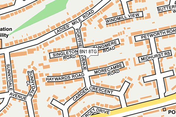 BN1 8TG map - OS OpenMap – Local (Ordnance Survey)