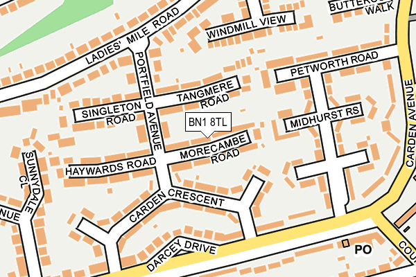 BN1 8TL map - OS OpenMap – Local (Ordnance Survey)
