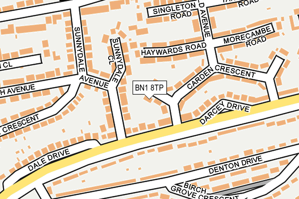 BN1 8TP map - OS OpenMap – Local (Ordnance Survey)
