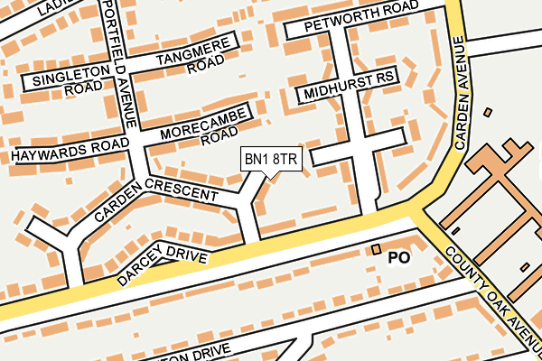 BN1 8TR map - OS OpenMap – Local (Ordnance Survey)