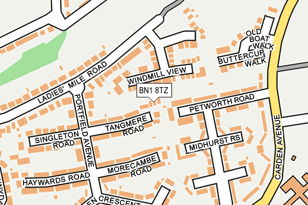 BN1 8TZ map - OS OpenMap – Local (Ordnance Survey)