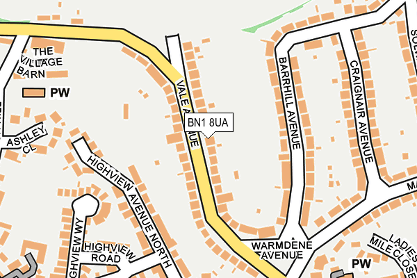 BN1 8UA map - OS OpenMap – Local (Ordnance Survey)