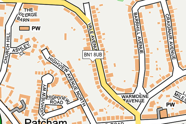 BN1 8UB map - OS OpenMap – Local (Ordnance Survey)