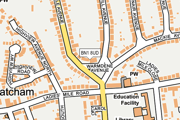 BN1 8UD map - OS OpenMap – Local (Ordnance Survey)