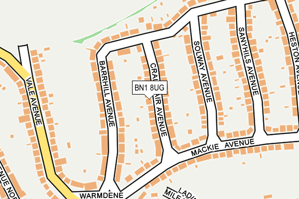 BN1 8UG map - OS OpenMap – Local (Ordnance Survey)