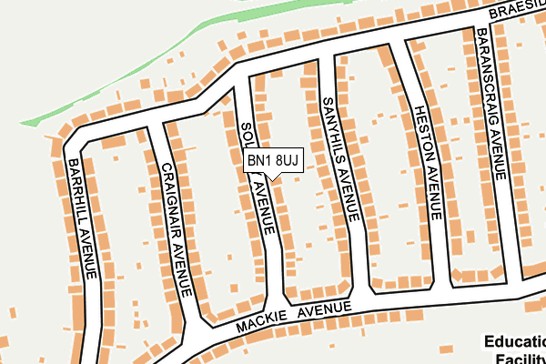 BN1 8UJ map - OS OpenMap – Local (Ordnance Survey)