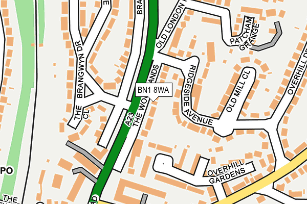 BN1 8WA map - OS OpenMap – Local (Ordnance Survey)