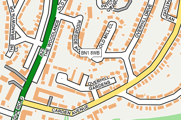 BN1 8WB map - OS OpenMap – Local (Ordnance Survey)