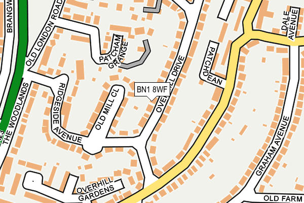 BN1 8WF map - OS OpenMap – Local (Ordnance Survey)