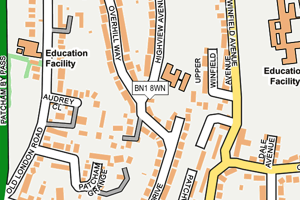 BN1 8WN map - OS OpenMap – Local (Ordnance Survey)