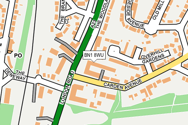 BN1 8WU map - OS OpenMap – Local (Ordnance Survey)