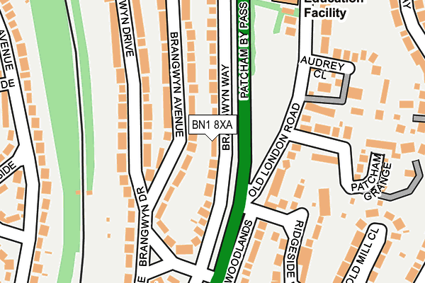 BN1 8XA map - OS OpenMap – Local (Ordnance Survey)