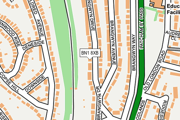 BN1 8XB map - OS OpenMap – Local (Ordnance Survey)