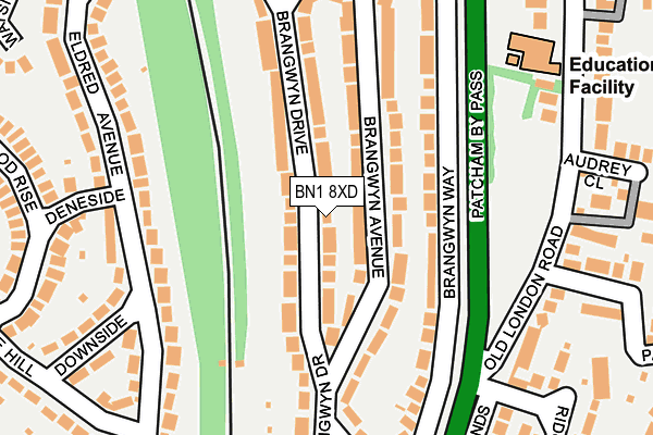 BN1 8XD map - OS OpenMap – Local (Ordnance Survey)