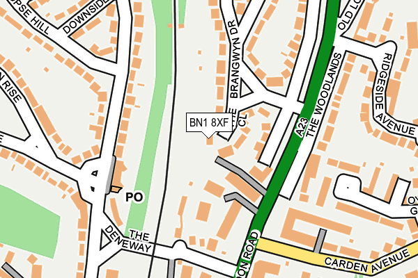 BN1 8XF map - OS OpenMap – Local (Ordnance Survey)